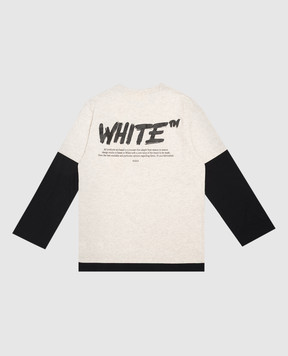 Off-White Дитячий сірий лонгслів 44BAB005F26J001