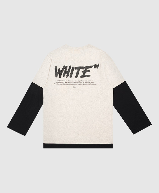 Off-White Дитячий сірий лонгслів 44BAB005F26J001 зображення 2