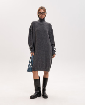 Maison Margiela MM6 Серое платье с шерстью альпаки S52DG0046M13289