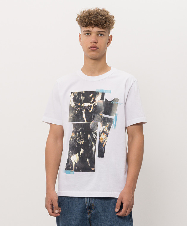 Off-White Біла футболка Tape Mercy з принтом 44MAA16MF26J00I зображення 3