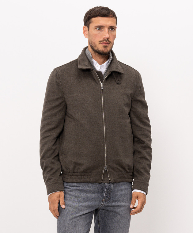 Brunello Cucinelli Куртка цвета хаки из шерсти MV4676379 изображение 3