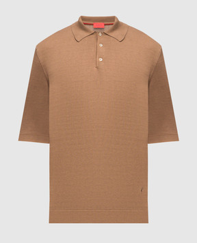 ISAIA Поло із шовку коричневого кольору MG8262Y0470