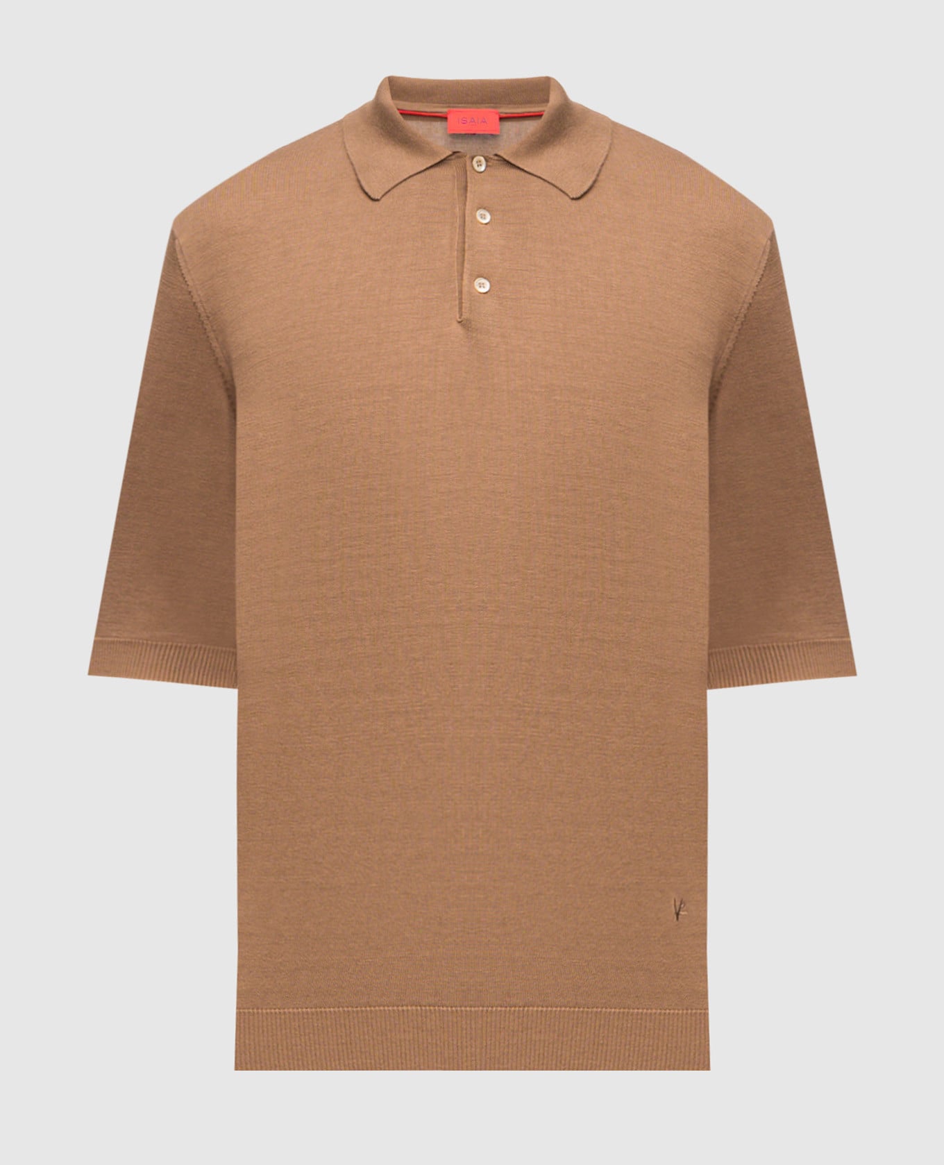 Поло из шелка коричневого цвета