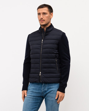 MooRER Синя комбінована пухова куртка CATTANEO CATTANEOS3R