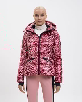 Mackage Розовая горнолыжная пуховая куртка CHERYL-A в анималистичный принт CHERYLA