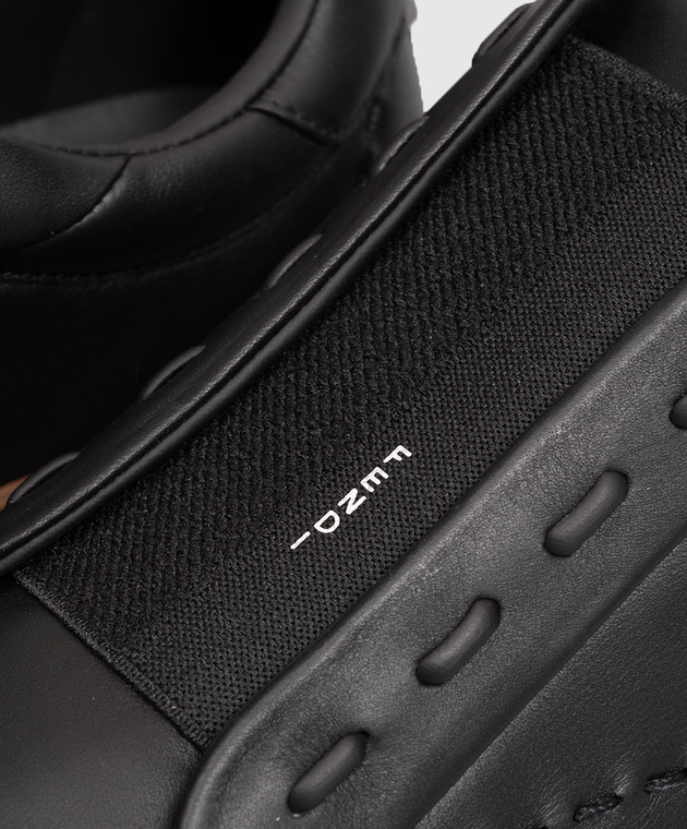 Fendi Черные кожаные кроссовки City 7E1937A2C9 изображение 5