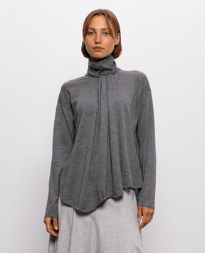 Brunello Cucinelli Сірий гольф з кашеміру та шовку з ланцюжком моніль M13847504P