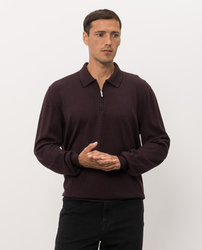 Bertolo Cashmere Фиолетовое поло из шелка и шерсти с молнией 90263600258758