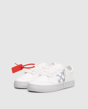 Off-White Белые кожаные кроссовки Vulc Low с эмблемой OWIA288S26LEA001