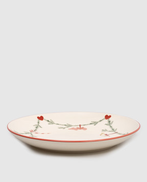 Bloomingville Бежева різдвяна обідня тарілка 82062303