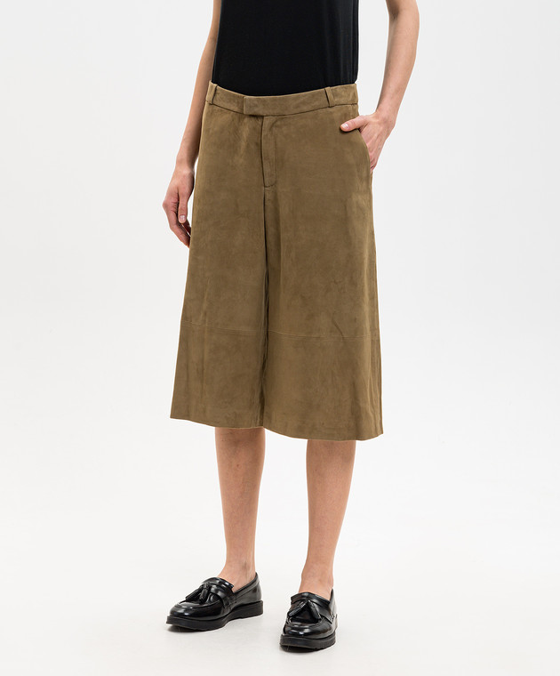 ARMA Замшевые бермуды Jina цвета хаки 005L26102802 изображение 3