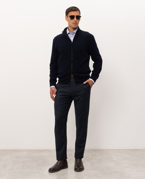 Canali Синий кардиган из кашемира MK02546C0022