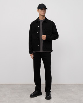 Stone Island Чорна джинсова куртка з логотипом K2S15Q100027S00J5