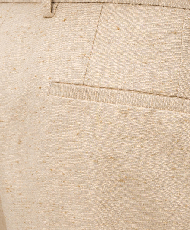 Dolce&Gabbana Бежеві штани з льону, шовку та коноплі GP10DTFUTDB зображення 4