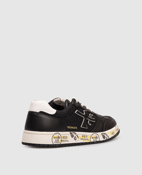 Premiata Дитячі чорні комбіновані кросівки Mark 322894673639