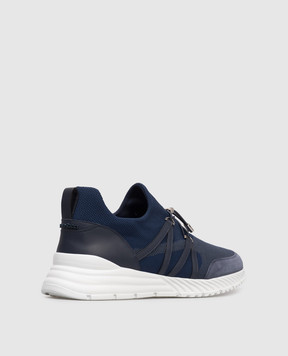 Stefano Ricci Голубые комбинированные кроссовки с монограммой логотипа UV689G6536TWYSDP