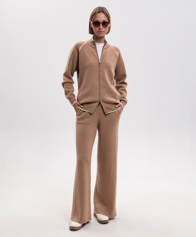 Kiton Коричневые спортивные брюки из шерсти и кашемира D62941K0584L изображение 2