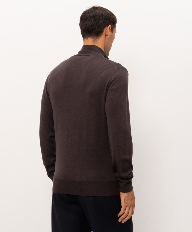 Canali Коричневий кардиган з вовни MK01149C0022 зображення 4
