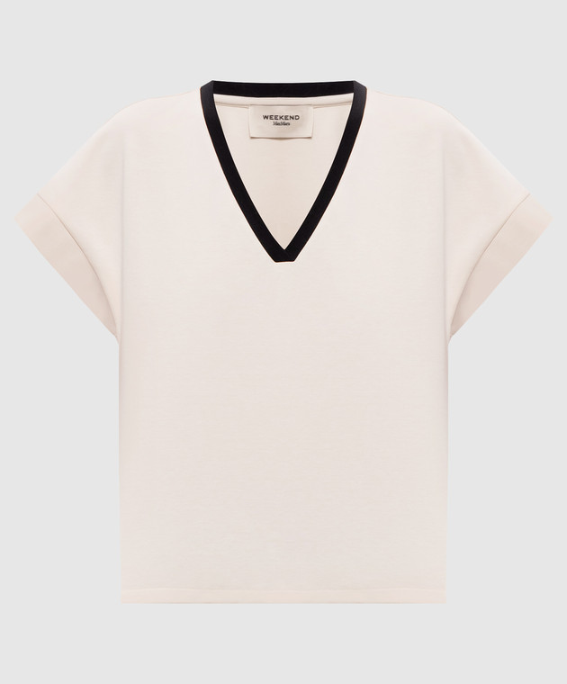 Max Mara Weekend Топ цвета айвори с окантовкой WKDCALIFFO