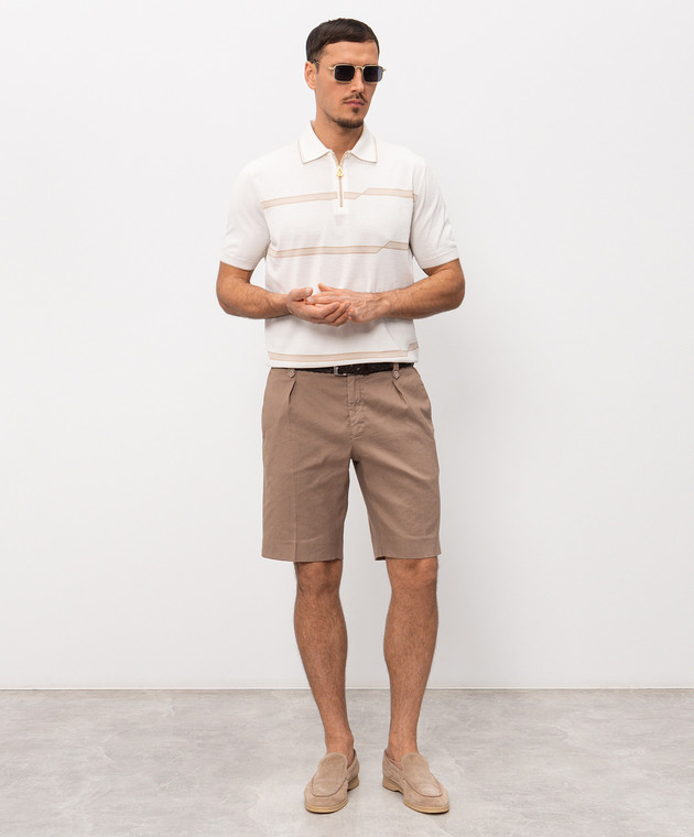 Stefano Ricci Белое поло в полоску K616435P31F26105 изображение 2