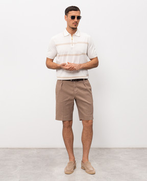 Stefano Ricci Біле поло в смужку K616435P31F26105