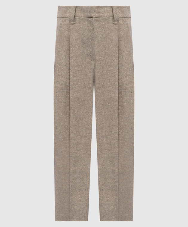 Brunello Cucinelli Бежевые брюки из шерсти MD011P9368