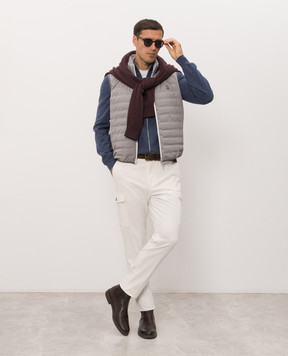 Brunello Cucinelli Кардиган синього кольору з кашеміру M2200106