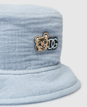 Dolce&Gabbana Дитяча блакитна панама з монограмою LN5H51FU5YU