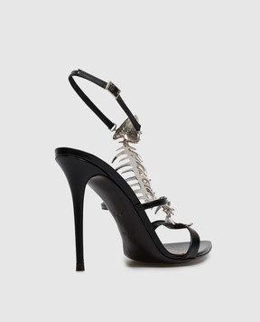 Giuseppe Zanotti Черные кожаные босоножки SLIM E600001