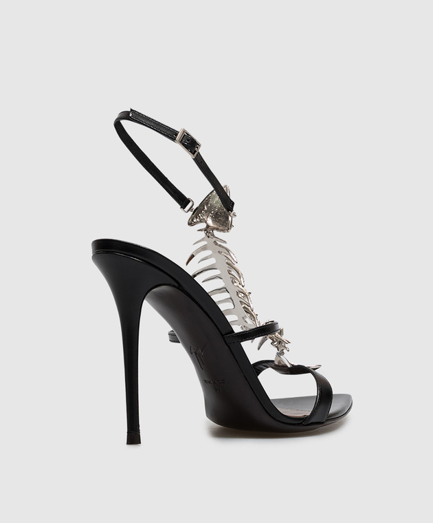 Giuseppe Zanotti Черные кожаные босоножки SLIM E600001 изображение 3
