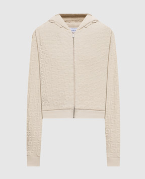 Off-White Бежевая спортивная куртка в логотипе шаблон 29E00709T