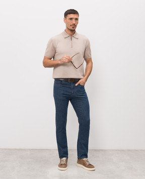 Canali Сині джинси слім з патчем логотипа PD0134991719