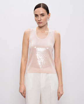Twinset Рожевий топ з паєтками 261TP3301