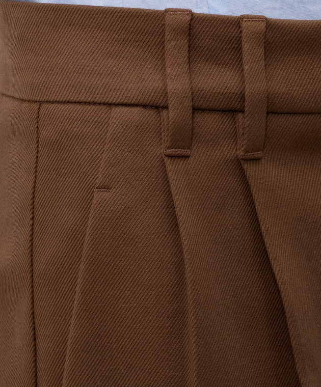 Brunello Cucinelli Коричневі штани з ланцюжком моніль MP126P8308 зображення 5