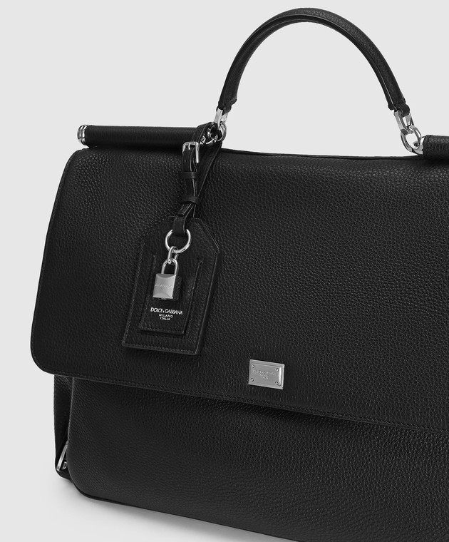Dolce&Gabbana Черная кожаная сумка My Sicily BM2757B0370 изображение 5