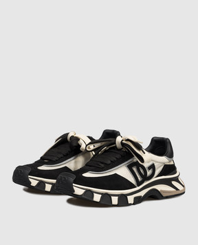 Dolce&Gabbana Чорні комбіновані кросівки Country Road з нашивкою монограми CS2403A0205