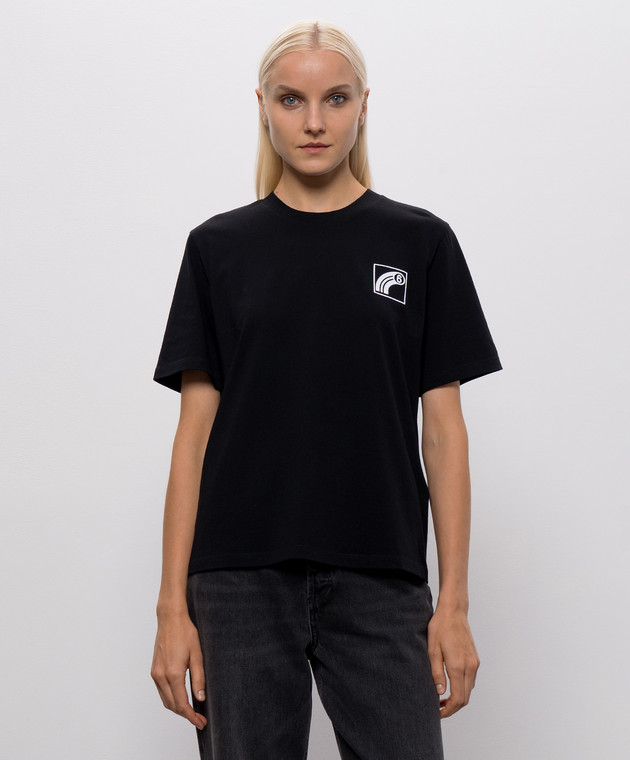 Maison Margiela MM6 Чорна футболка з фактурним принтом S62GD0223M20048 зображення 3