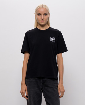 Maison Margiela MM6 Чорна футболка з фактурним принтом S62GD0223M20048