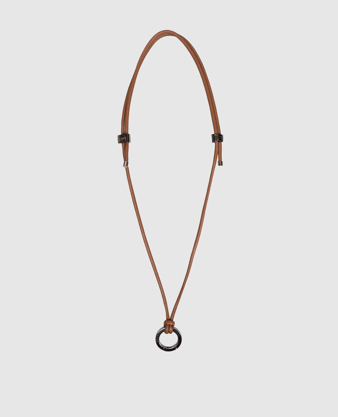 Коричневый кожаный шнурок для очков с логотипом