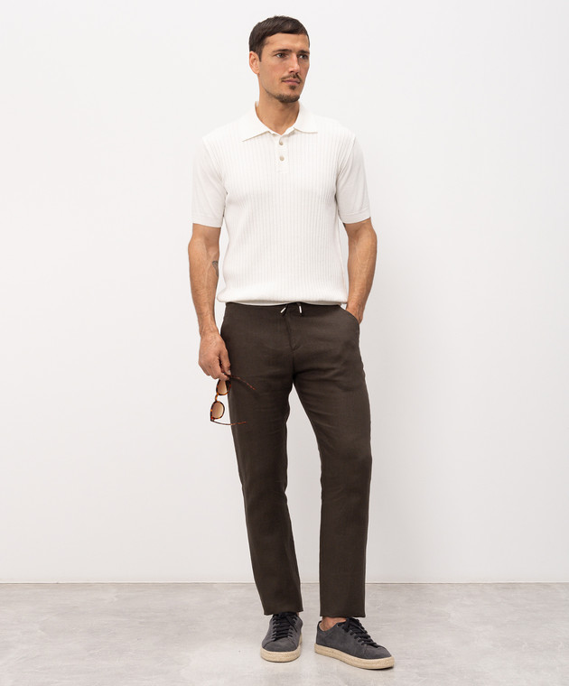 Bilancioni Поло в рубчик кольору айворі BE2661054772 зображення 2