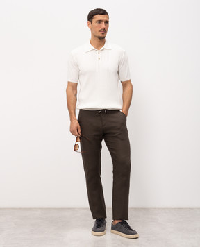 Bilancioni Поло в рубчик кольору айворі BE2661054772