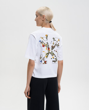 Off-White Белая футболка с принтом Flowers Arrow OWAA124F25JER001