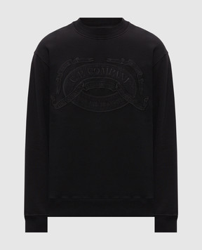 C.P. Company Черный свитшот с вышивкой логотипа MSS174A006453O