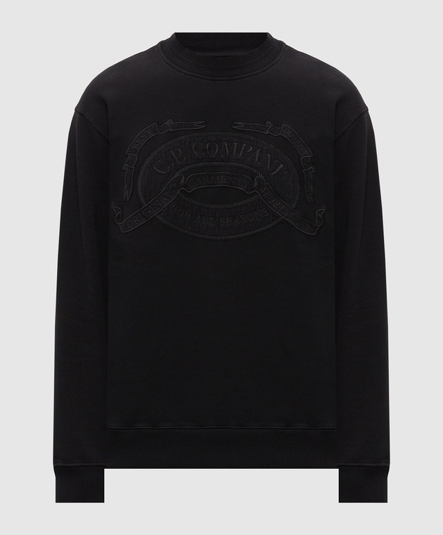 C.P. Company Черный свитшот с вышивкой логотипа MSS174A006453O