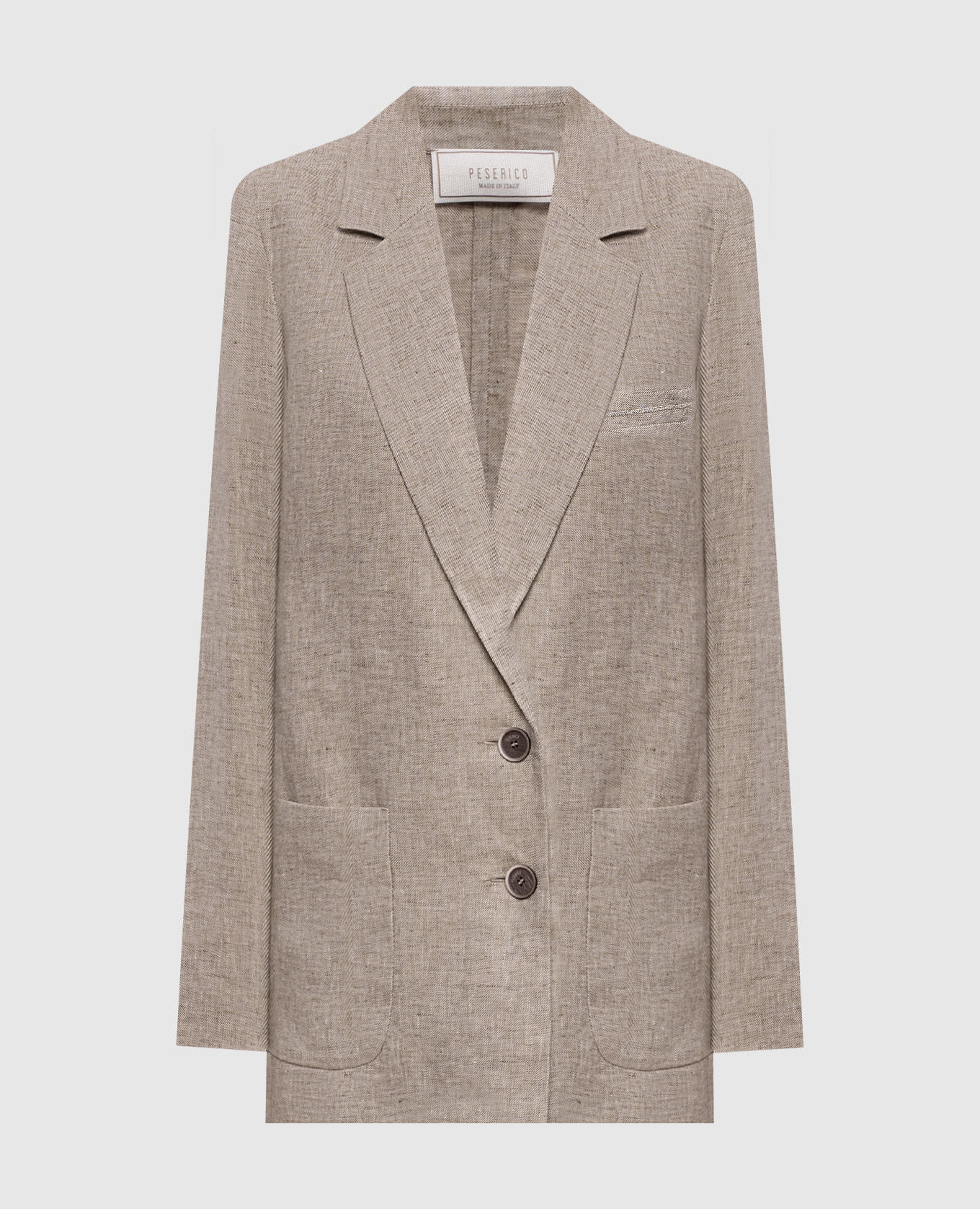 Коричневый жакет из льна