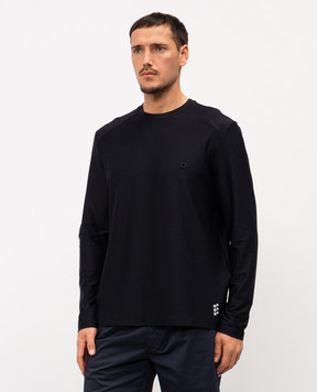 Stefano Ricci Чорний лонгслів з фактурною емблемою M6H54R0030PAEA1S