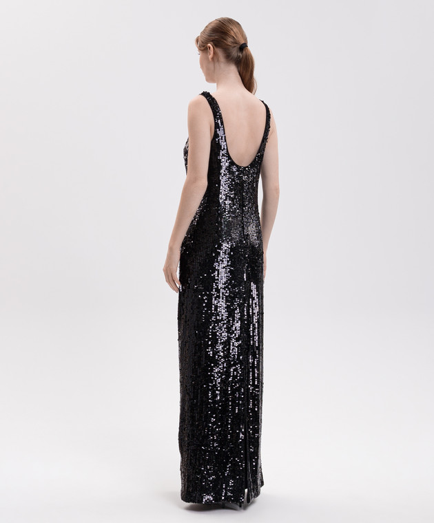 Simkhai Черное платье макси Bex в пайетке 5261192SS изображение 3