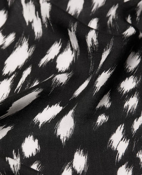 Givenchy Чорний палантин з вовни і шовку в анімалістичний принт 710010172001