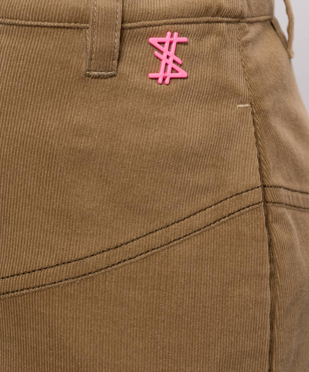Twinset Коричневая бархатная юбка 262AQ2041 изображение 5