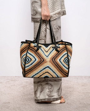 Gianni Chiarini Плетена сумка-тоут Marcella у візерунок з логотипом BS6850COMMESIR